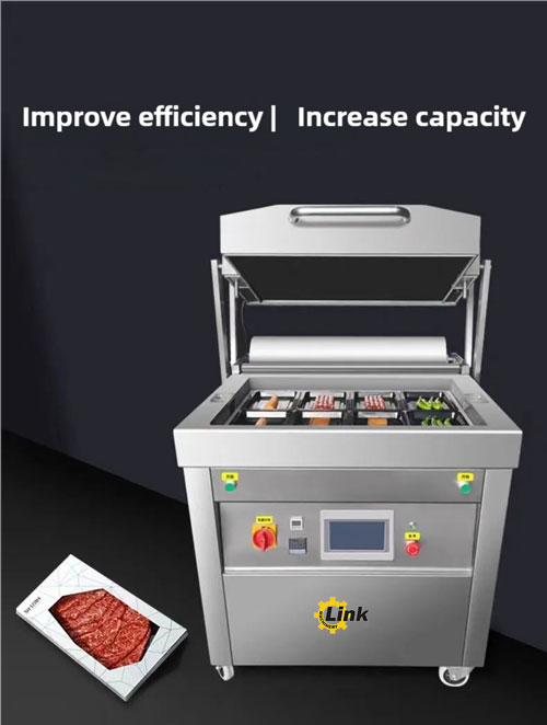Skin packaging machine for food