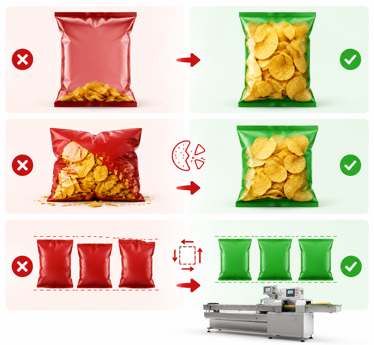Potato packaging bag size
