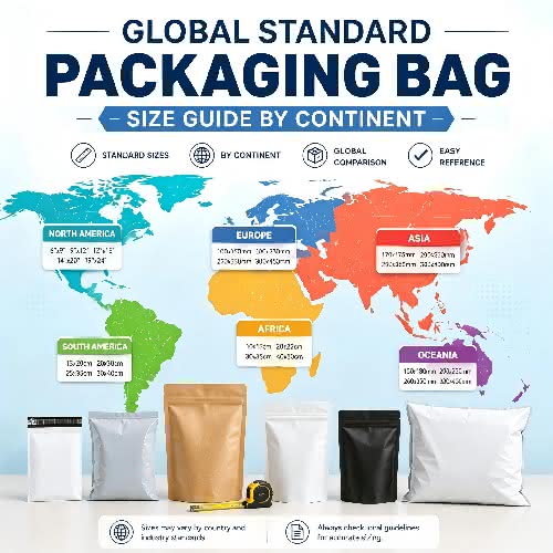 Global Standard Packaging Bag Size Guide By Continent